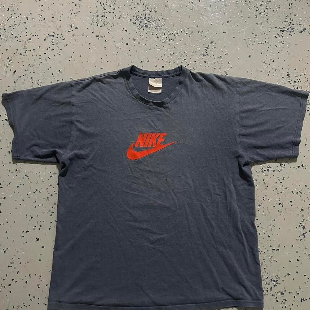 Y2K Navy Nike Spellout Tee